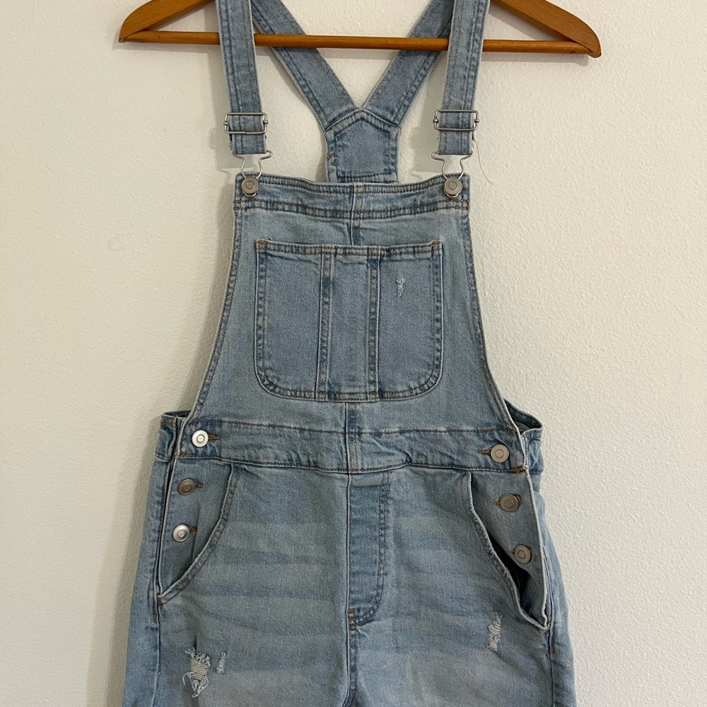 No Boundaries Light Blue Denim Overalls